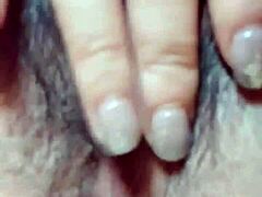 I felt so excited when the masked chinese milf masturbated her wet pussy in bra solo.