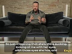 Tatted brunette deepthroats and licks ass before getting shaved pussy rimmed