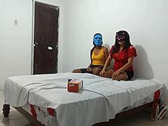 My girlfriend brought her best friend to learn how to give intense blowjobs at home