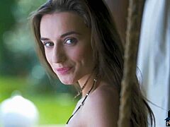 Gloria sol perfect milf performs outdoor striptease ripping clothes