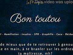 French femdom gives jerk off instructions to good boy