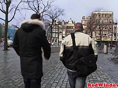 amsterdam prostitute gets cum on tits!