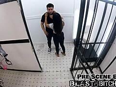 Mia's Petite Pussy Blasted with Vibrator in Missionary While Brother Watches from Behind the Scenes