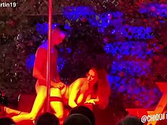 an old spanish group performs a threesome on stage in 2019