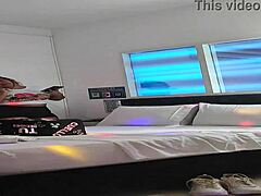 A mature latina amateur shares a homemade moment with her young step-nephew.