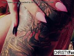 Christy Mack relaxes in the shower.