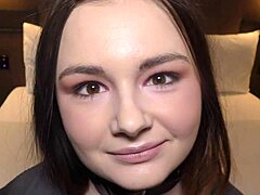 I am shy teen viven doll taking my first big black cock on the bed