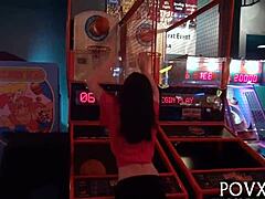 this teen couple starts with a pov blowjob in the outdoors. they move to hardcore fucking and sex in various positions.