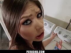 Stepdaughter's Inappropriate Talks With Stepdad Involve Shaved Pov Blowjob And Doggystyle Sex