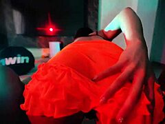 Colombian Neighbor Joins for Home Movie Night Leading to Close-Up Brunette Action with Natural Tits