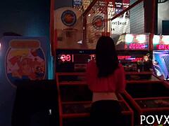 this teen couple starts with a pov blowjob in the outdoors. they move to hardcore fucking and sex in various positions.