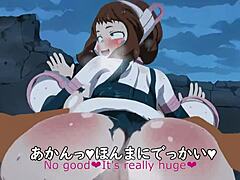 Uraraka shows off big tits and ass