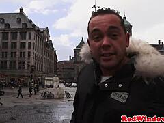 amsterdam prostitute gets cum on tits!