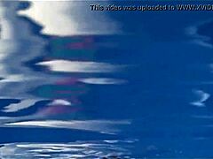 in jack frost 2, a sexy nude asian girl goes skinnydipping in the pool