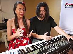 I feel so excited watching brunette coed Cloe deepthroat that monster cock before getting her shaved pussy fucked and jizzed