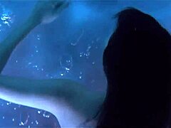 in jack frost 2, a sexy nude asian girl goes skinnydipping in the pool