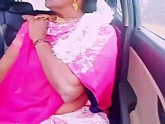 beautiful indian housewife in saree has car sex with boyfriend, whispering dirty talks.