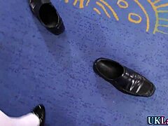 Jizzy mouth brit milf in stockings.