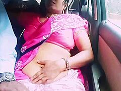beautiful indian housewife in saree has car sex with boyfriend, whispering dirty talks.