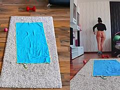 Watch Curvy Babe Spread Her Big Ass in Naked Yoga Workout!