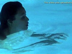 in jack frost 2, a sexy nude asian girl goes skinnydipping in the pool