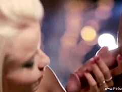 Deep pool bikini blonde gives blowjob, swallows cumshot, amazing experience