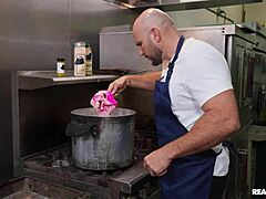 Suck That Dick In Restaurant Group Fuck