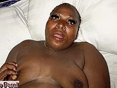 chubby big ass wife licks pussy with dildo, can't be satisfied.