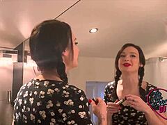 Alice, Petite Brunette Slut, Enjoys Trio MMF!