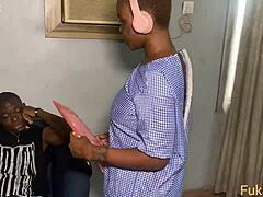 naughty ebony student learns maths with bbc teacher