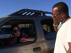 The interracial fucking with a real big black cock drips wet.