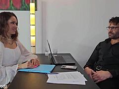 Kristina Grace Slutty Employee Takes Rough DP and DAP from Boss and Colleague