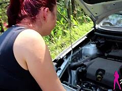 big tits milf mary redqueen ass fucked on the road with monster cock