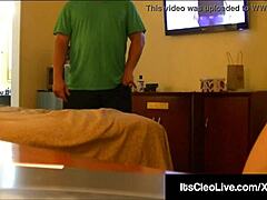 Watch Cleo, the Brunette Cam Cutie, Undress and Give a Blowjob Leading to a Doggystyle Fuck and Facial Cumshot