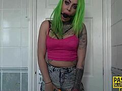 inked up fetish ballgagged submissive throats deep in hardcore anal