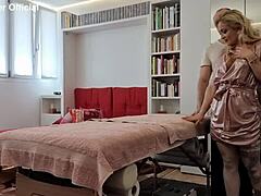 I watched the Italian milf Mary Rider shave her pussy then ride Luca Borromeo after a foot massage and blowjob