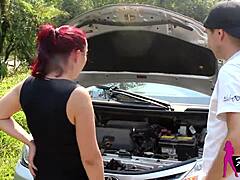 big tits milf mary redqueen ass fucked on the road with monster cock