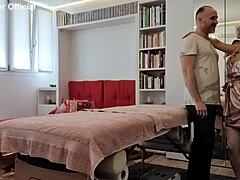 I watched the Italian milf Mary Rider shave her pussy then ride Luca Borromeo after a foot massage and blowjob