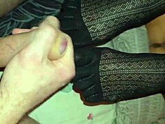 Stepmom fucks in socks with five fingers! 😏
