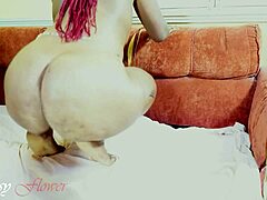 Thick legs and hairy black pussy on display