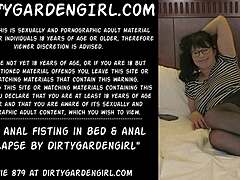 Self anal fisting in bed causes prolapse by dirtygardengirl