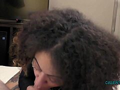 Kingsley's blowjob performance ends with cum in mouth.