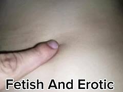 an amateur gives a sensual massage to her belly