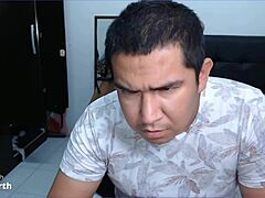 Trio with best friend and husband, discovered touching herself during games