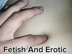 an amateur gives a sensual massage to her belly