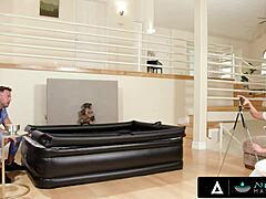 gal ritchie receives facial after nuru massage sex