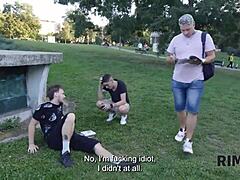 Nerd European Blonde Couple Rimjob Ass Licking Fetish Looks Great