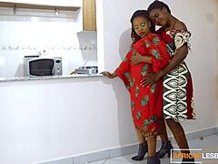 Big ass black african horny secret lesbian mamas shake while double dildo fucks them