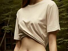 We girls are hanging out in our underwear at the cabin in the woods, so cute.