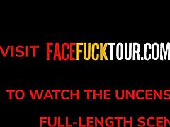 Wow, busty tattooed blonde slut gets rough face fucked in homemade tape!